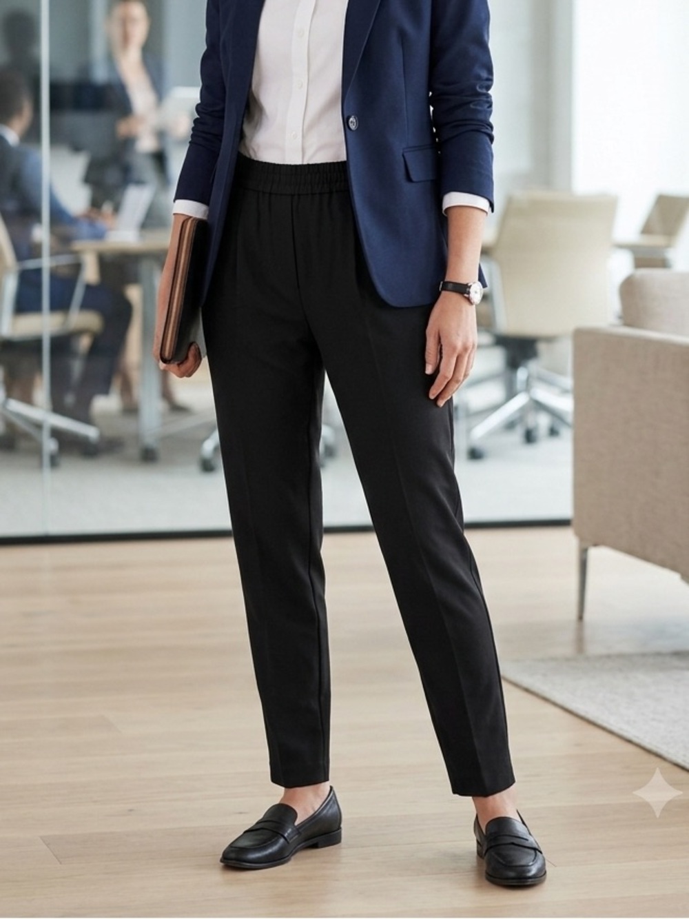 Carly Jean Los Angeles Straight Leg Black Dress Pants NIP